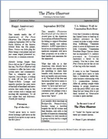 The Pluto Observer Newsletter